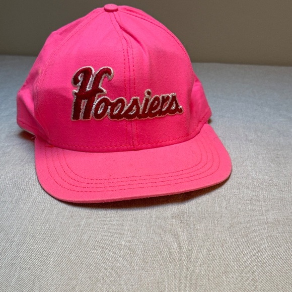 Vintage Day Glow Neon Pink Indiana University Hoosiers Hat Cap - Picture 4 of 10